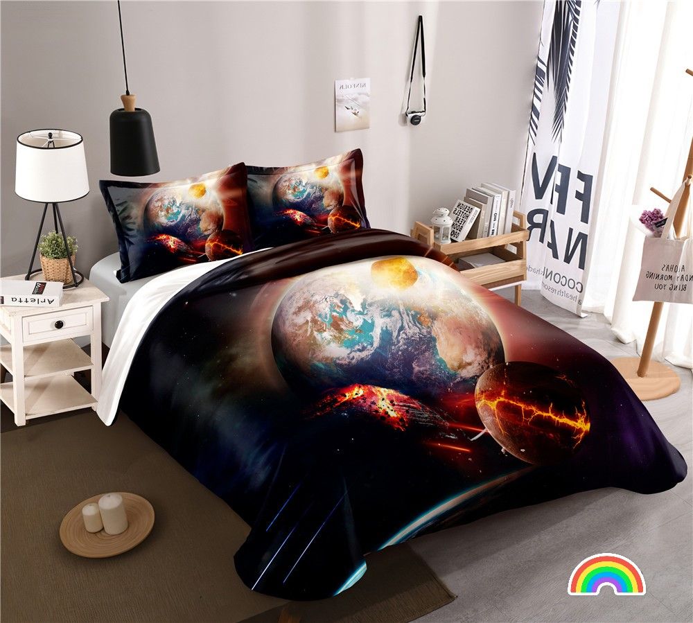 3D Printed Earth and Meteor Duvet Cover Set | Buy Online in South ...