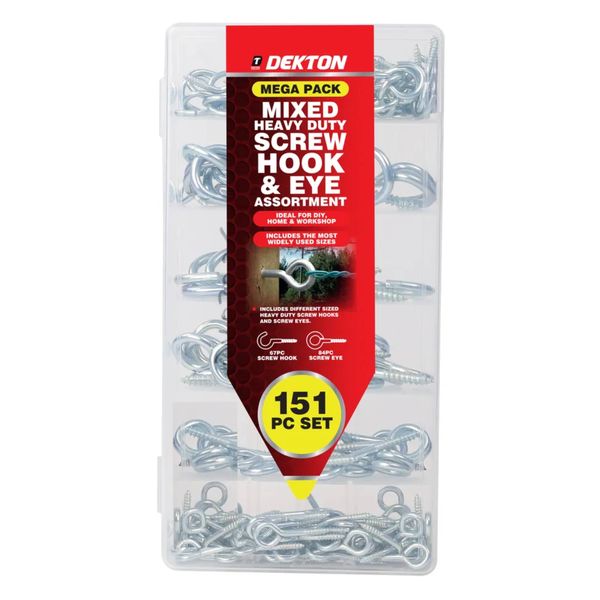 Dekton 151 Piece Screw Hook &amp; Eye Set