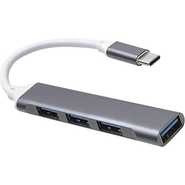 Aluminum Alloy 4-Port USB 3.0 Hub Compatible with MacBook Pro/ Lenovo