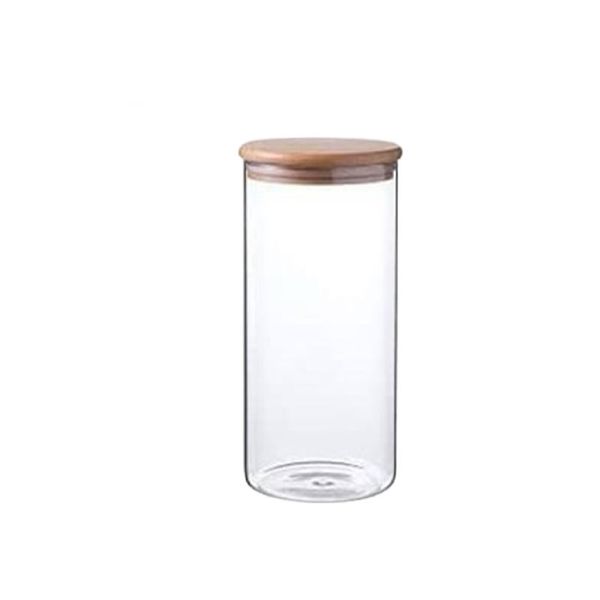 1.2L Glass Storage Jar With Bamboo Lid
