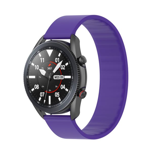 Universal Solo Loop Band Strap For Samsung &amp; Huawei Watches 22mm Purple