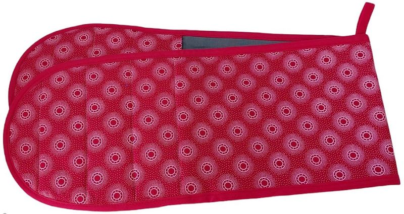 Double Oven Mitt / Hot Pot Holder with Heat Resistant Batting in Gloves - Blue