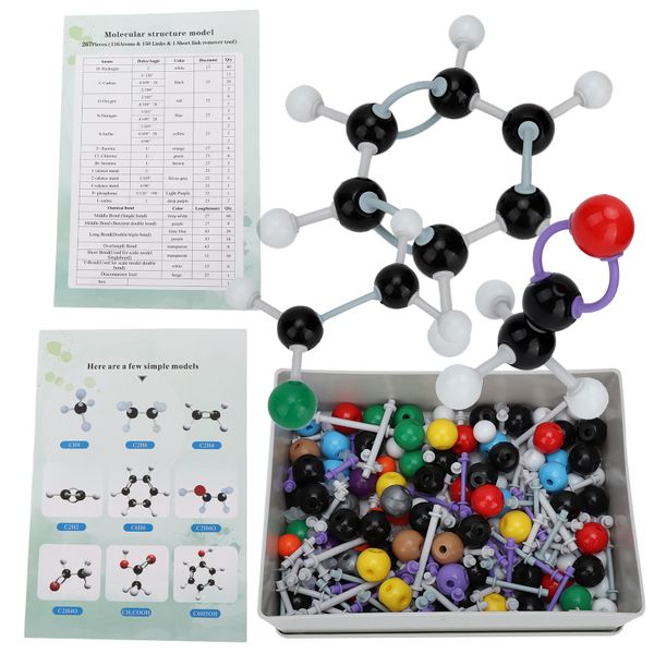Molecular Organic Inorganic Structure Kit Atom Link Model Set - 267 Pieces