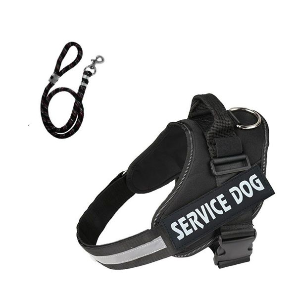 Service Dog Harness Belt and Lead -Pet Vest and Hook Loop Lead Handle Strap