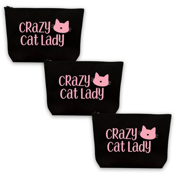 Crazy Cat Lady Make Up Pouches - Set of 3