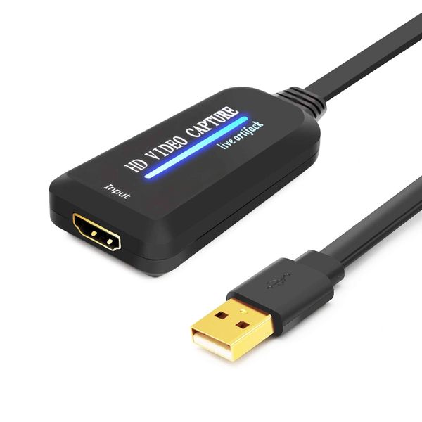 Black 1080P HDMI to USB2.0 Video Capture Card For Streaming