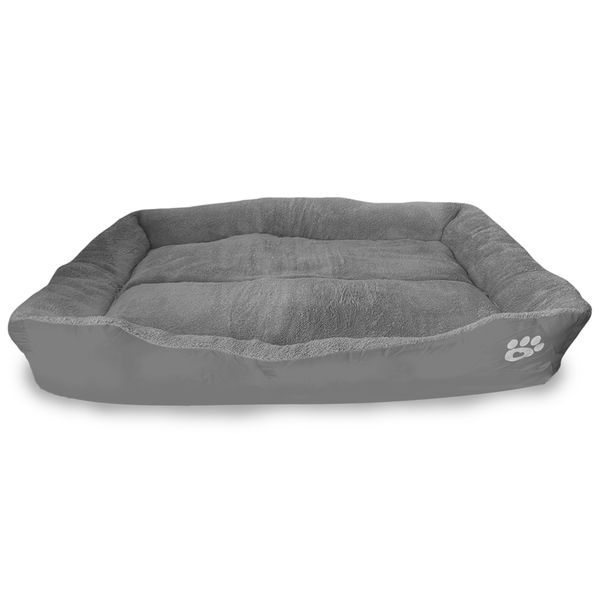 Dog Bed - Faux Fur Washable Deluxe Cushion – XXL Grey