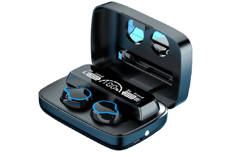 True Wireless Bluetooth Earphones with LED Display and Power Bank