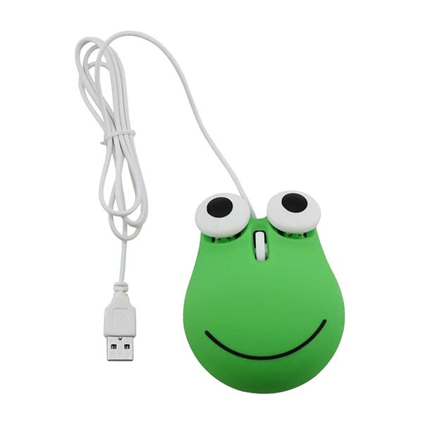 Wired Mouse Kids Frog-Shaped Green Ergonomic
