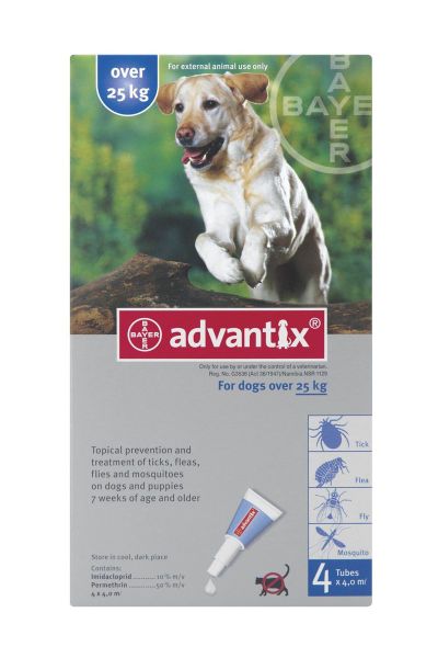 Advantix Extra Large Dog 4.0ml - 4 pipettes - 25kg+ Blue