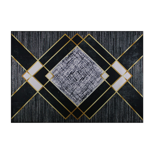 200x150cm Modern 3D Geometric Design Rug A73 - Black
