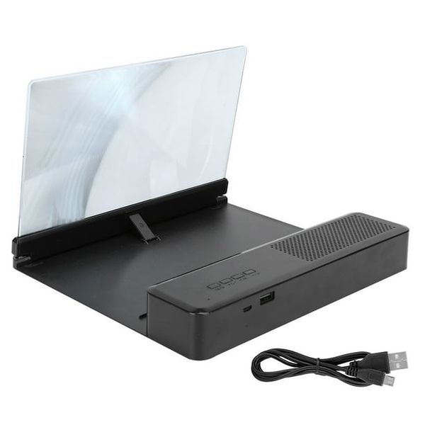Bluetooth Speaker Phone Screen Maginifier 360 Surround Sound - Black