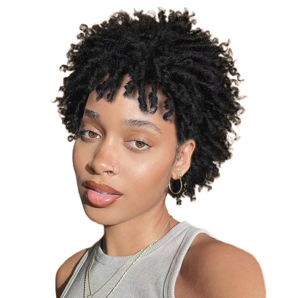 Short Wig Women and Men Afro Faux Dreads Wig Heat Resistant Short Braided