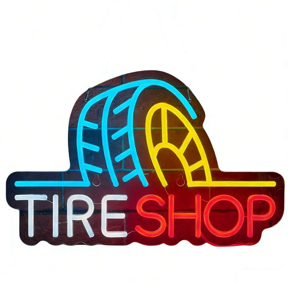 Tire Shop Neon Sign Garage Tire Store LED Light for Wall Decor