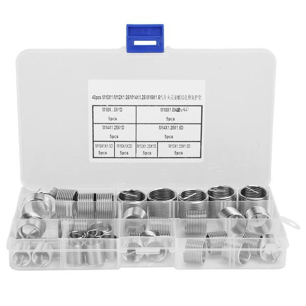 40-Piece Piston Cylinder Thread Repair Sleeves
