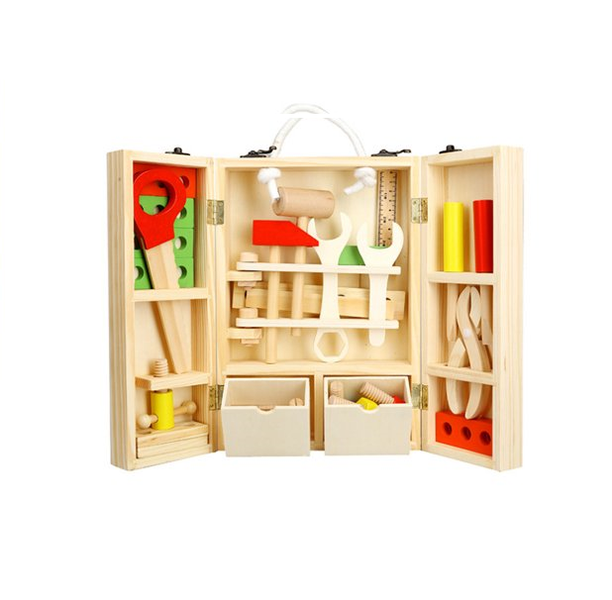 Kids Wooden Tool Box Set