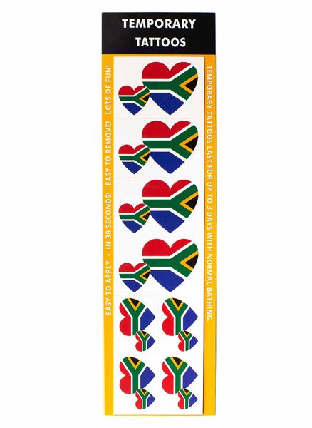 Temporary Tattoos: South African Flag Heart