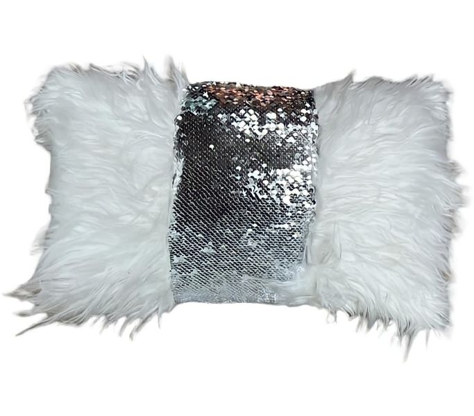 Fluffy Sequin Bow Cushion Throw Home Decor Pillow