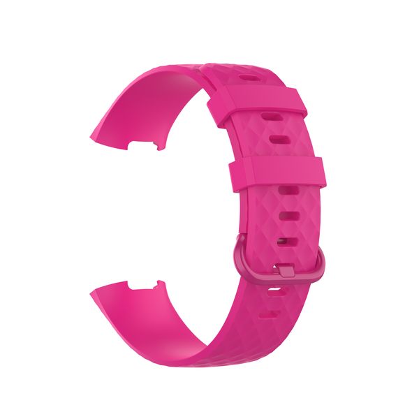 Silicone Replacement Strap for Fitbit Charge 3/4 (M/L)-Dark Pink