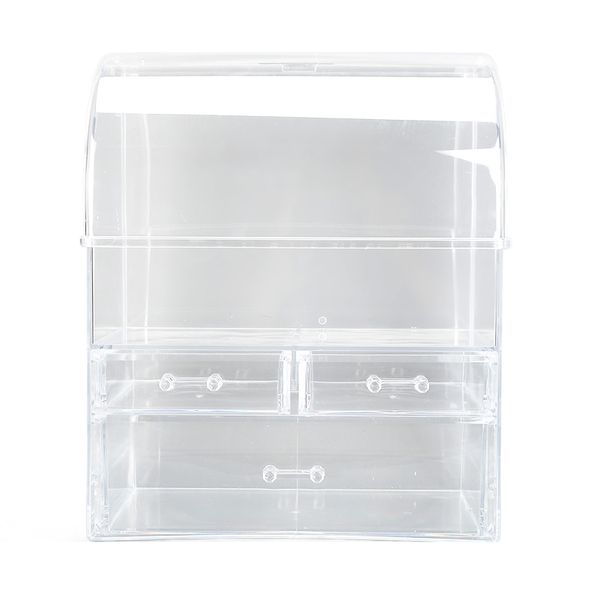 Large Capacity Makeup Organizer Box with Transparent Dustproof Cover
