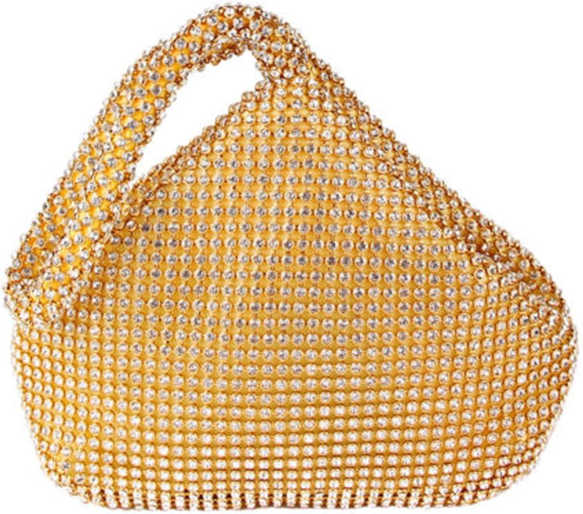 Women's Evening Rhinestones Bling Wrist Bag Upgraded Larger Size