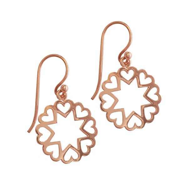 Miss Jewels - Rose Gold Filigree Earrings in Sterling silver