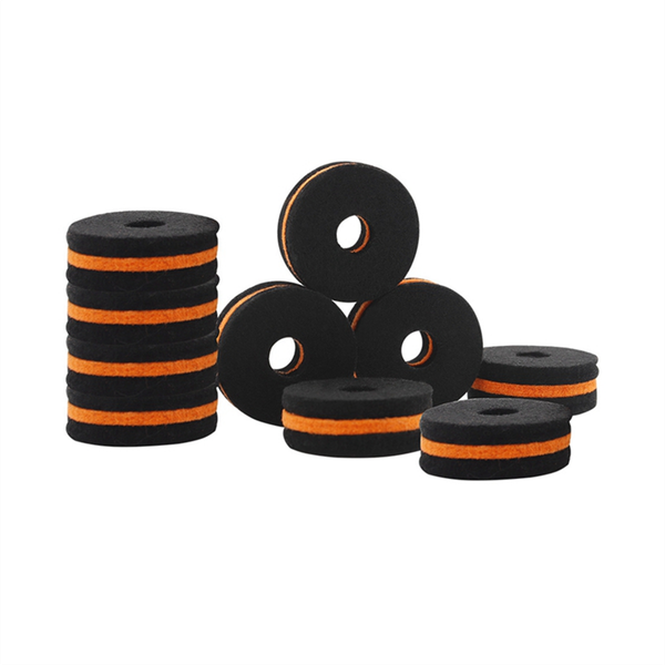 10Pcs Shelf Drum Piece Black-Orange Double-Color Hair Pad