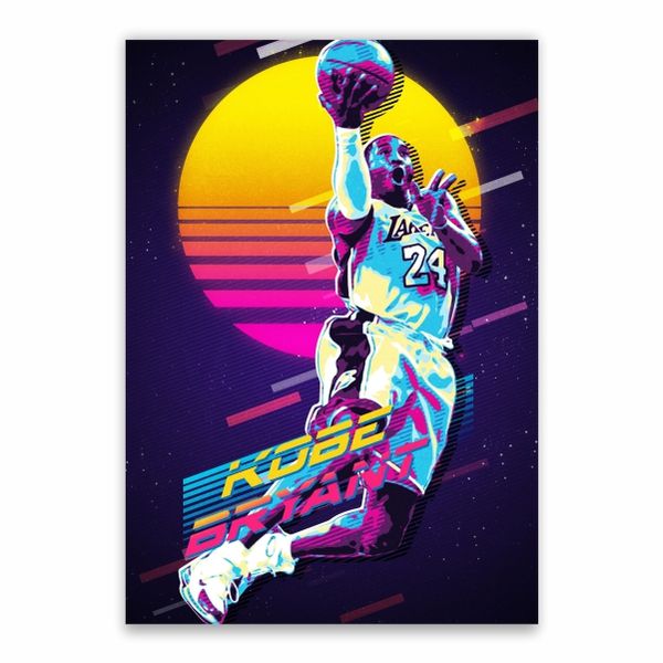Kobe Bryant Neon Lights Poster - A1