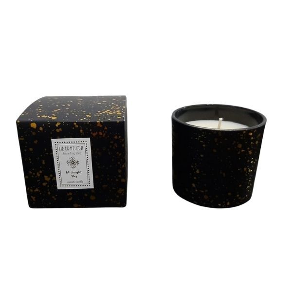 Luxury Candle in Black &amp; Gold By La Maison Paris Midnight Sky Scented