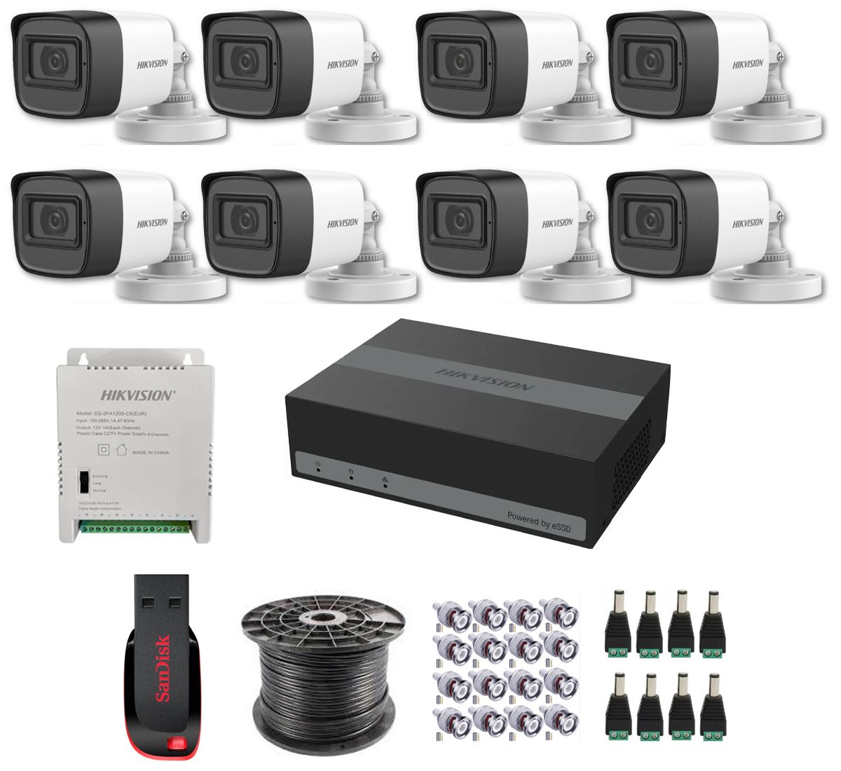 Hikvision 8 Channel 1080p eSSD Complete Kit - New Model