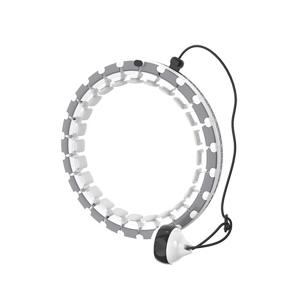 2 in 1 Adjustable 24 Knots Smart Hula Hoop - Grey/White