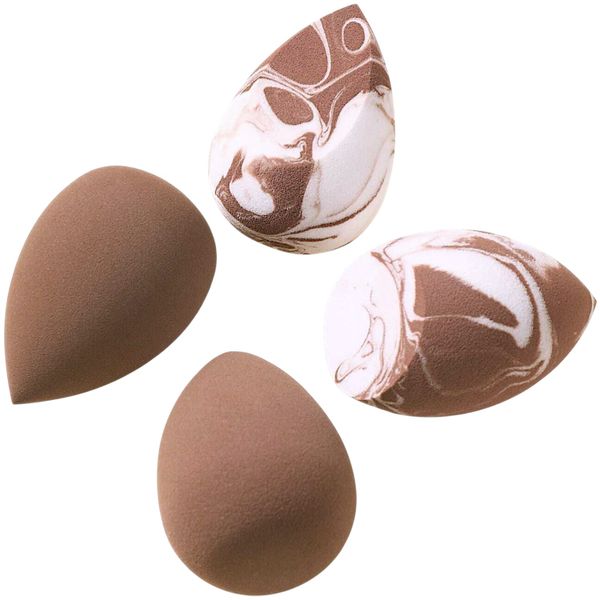 4 Piece Soft Makeup Beauty Sponge Set - Brown
