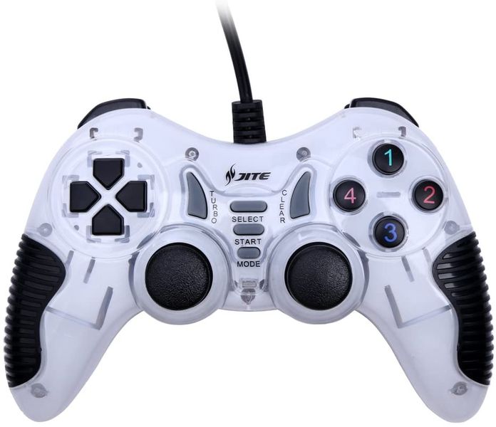 Dual Vibration USB Wired Gaming Gamepad Controller WHITE CN2021