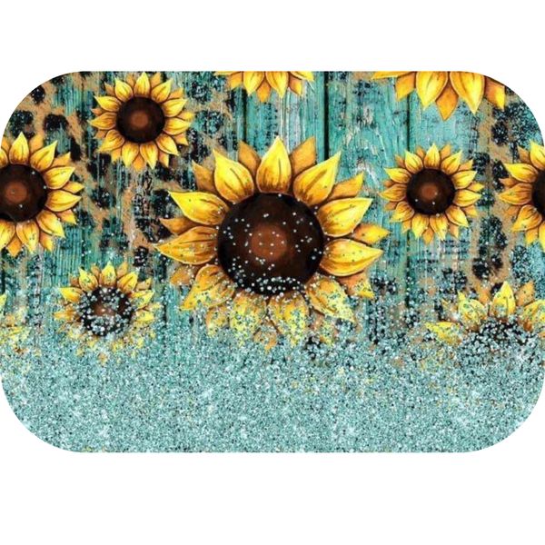 Blue Glitter Sunflower Printed Mouse Pad