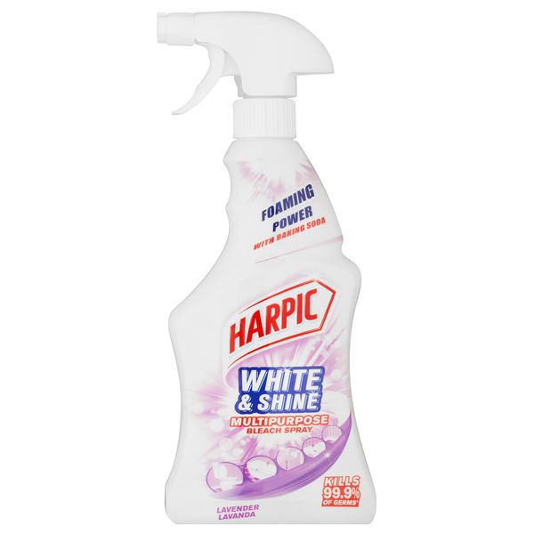 Harpic 500ml, White &amp; Shine, Multi Purpose Bleach Spray Cleaner, Lavender