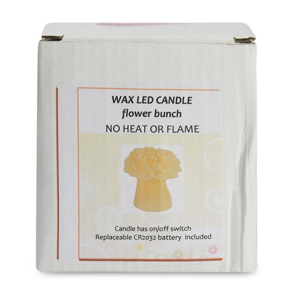 Matchless Candles - Wax LED Candle - Flower Bunch - Pastel Orange - Single