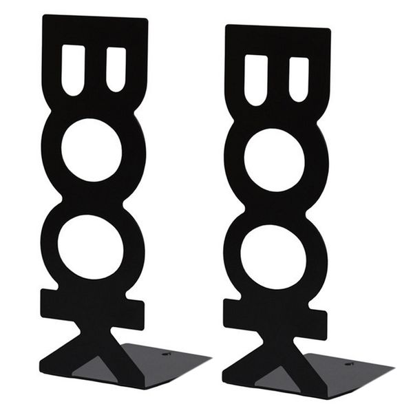 1 Pair Bookends for Library School Book Holder Book Letter Black