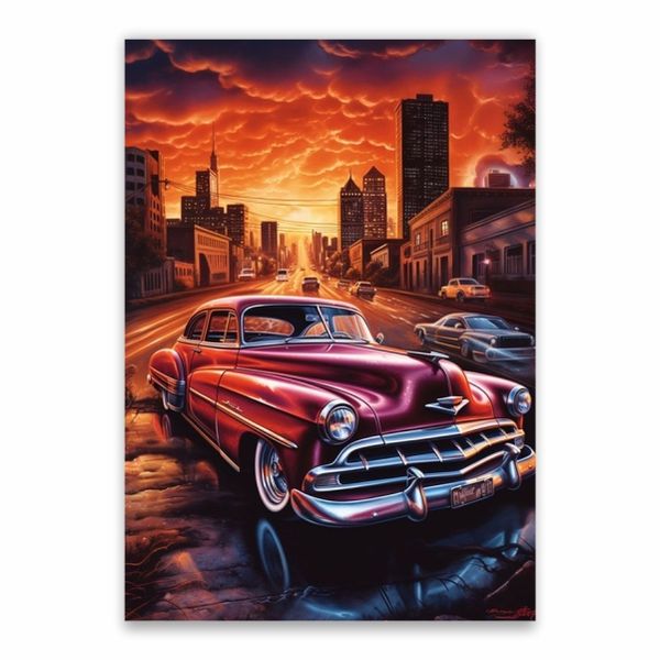 Red Vintage Chevrolet Poster - A1