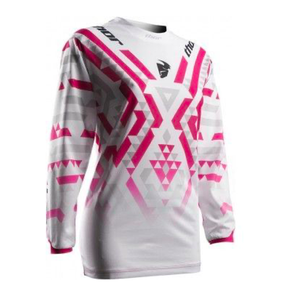 Thor Women's Pulse Facet White/Magneta Jersey