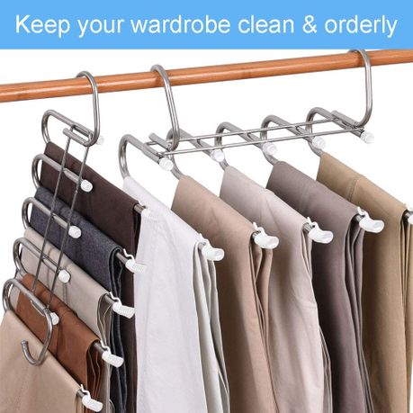 5 Layered Space Saving Premium Pants Hanger Black Shop Today. Get it Tomorrow takealot