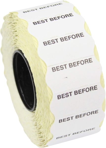 ELAEL 22x12S White BEST BEFORE Labels 36 Rolls per Box
