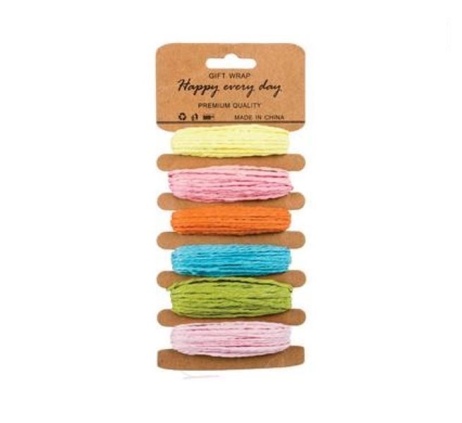 Paper Raffia- 3 Pack Of 6