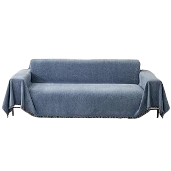 Grey-Blue Couch Throw Chenille Couch Cover/ Protector Throw Sofa Blanket