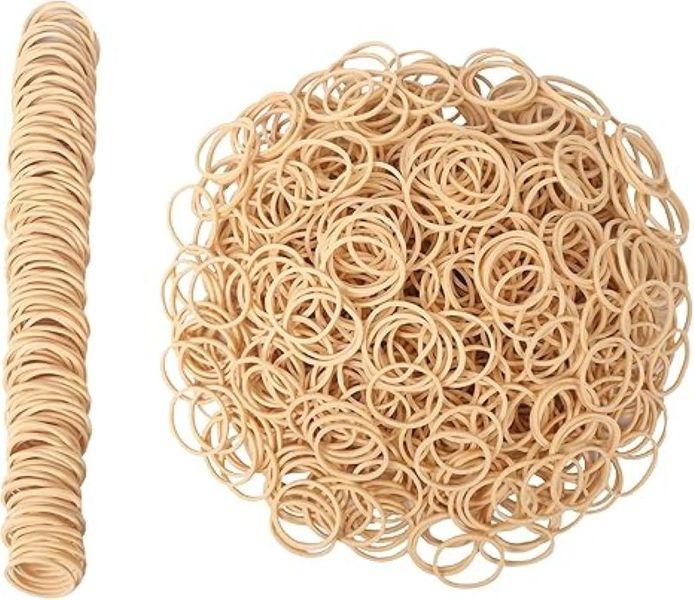 Size 8 Rubber Bands (100g Pack) - Beige Elastic Bands for Office &amp; Home