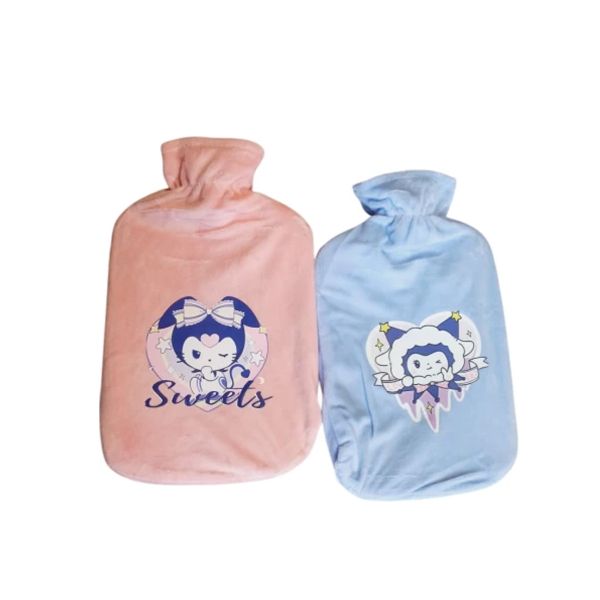 Pack of 2 Multicolour WaterFilled With Covers 2 L Hot Water Bag Multicolour
