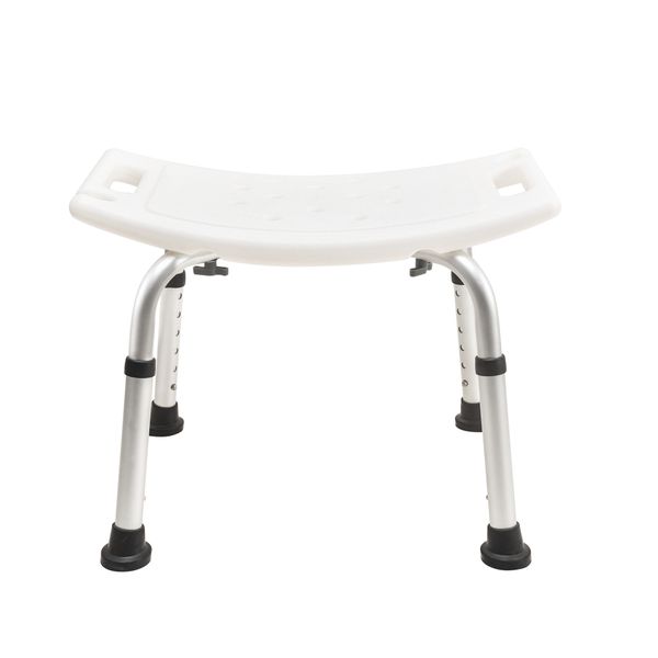 Non-Slip Shower Stool - Lightweight Plastic Bathroom Bench with Handles