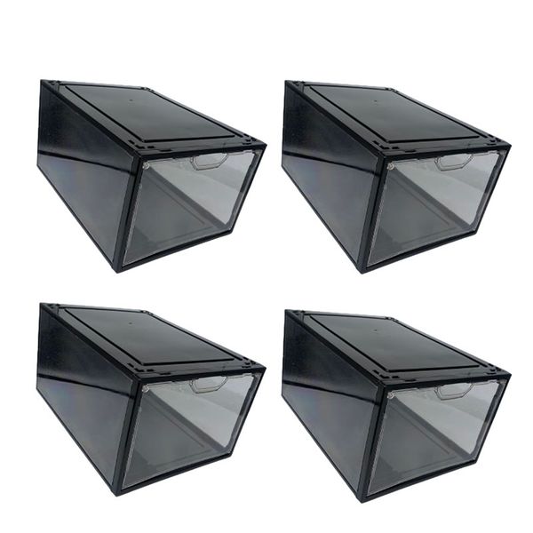 Set Of 4 25.2 x 18.3 x 33.9cm Acrylic Stackable Shoe Storage Box F52-8-1491