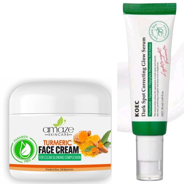 Amaze Skincare Turmeric Face Cream and Dark Spot Correcting Glow Serum