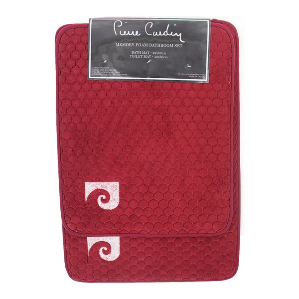 Pierre Cardin Memory Foam Bath Mats - Red