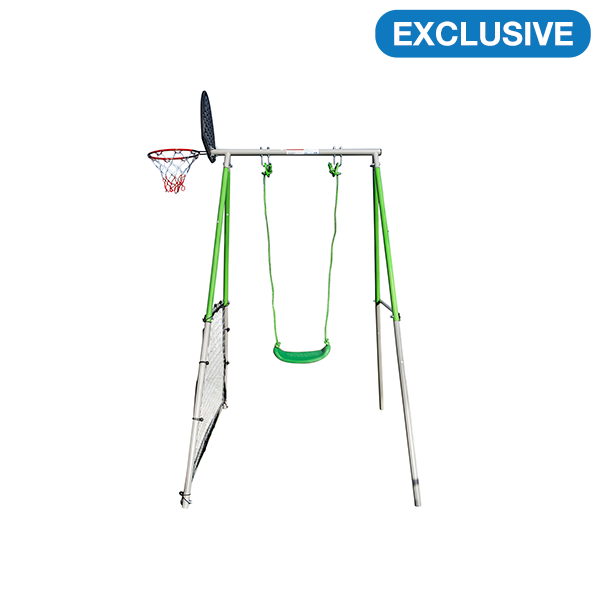 Sportspower Single Swing with Soccer Rebounder and Basketball Net